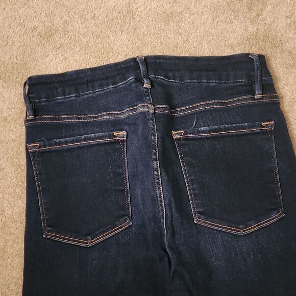 Frame Denim Women's Le Crop Mini Boot Dark Wash Raw Hem Jeans Size 28 US 6 - Picture 9 of 9